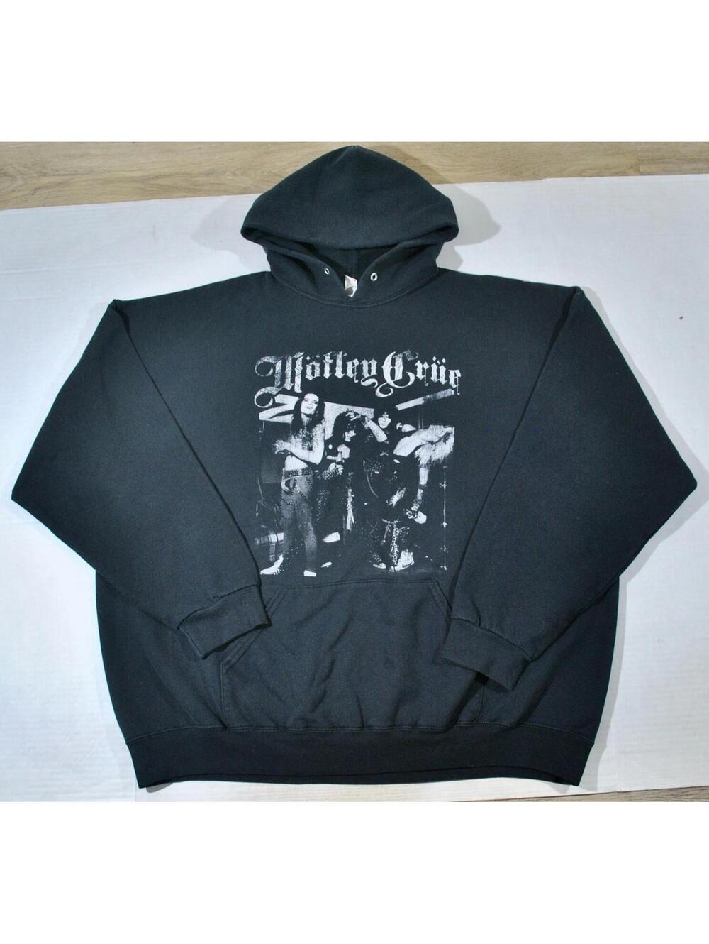 Motley Crue Band Tour Album Hoody Black Sweatshirt Size 3X-Large